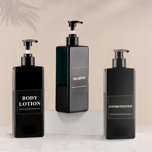 Empty Soap Dispenser with Pump, 3pcs/set Refillable Shampoo & Conditioner Storage Bottles, Waterproof Soap Dispenser, Home Organizer for Bathroom