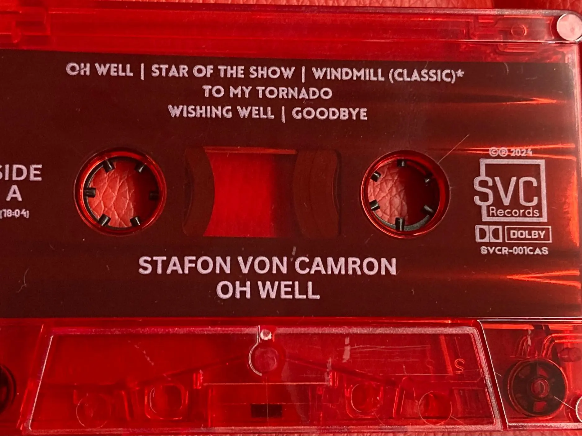 Oh Well Cassette Tape - By Stafon Von Camron - Rare run - Transparent Red - Mastered for Analog