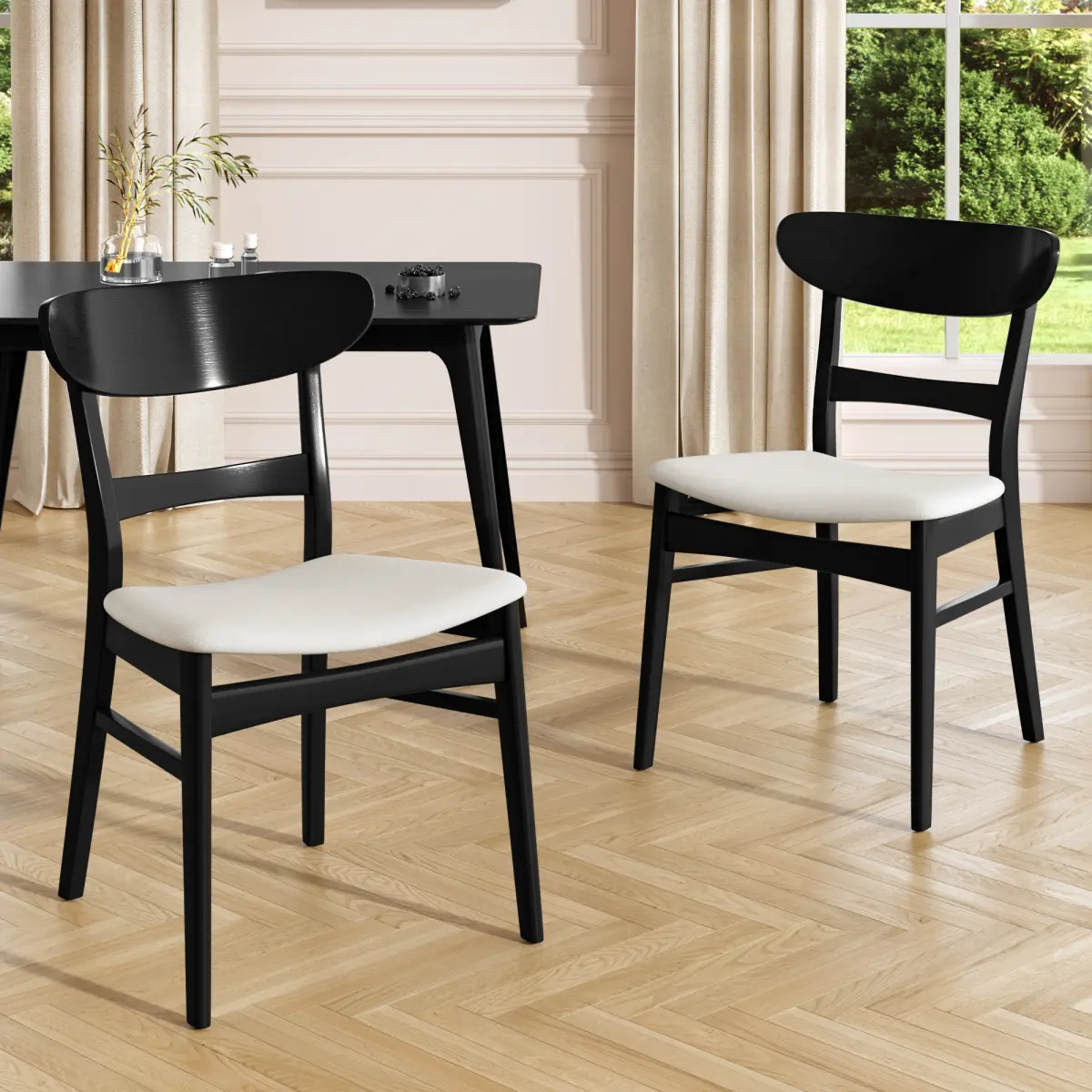 New SKU-Dining Chair Set of 2(Light beige)
