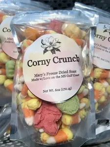 Mary's Freeze Dried Snax Corny Crunch 6oz Bag Freeze Dried Candy Corn Crunch Perfect for Fall Halloween Treat