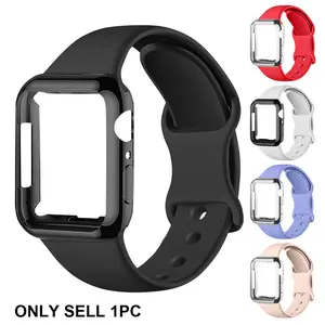 Silicone Watch Band (Watch Not Included), 1 Count Fashionable Watch Band with TPU Protective Case for Men & Women, Wearable Accessories for Apple Watch Series, Smartwatch Accessories, Smart Watch Straps