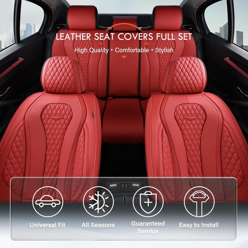 【Coverado】Universal Fit 5-Seater PU Leather Car Seat Cover - Universal Auto Sedan Seat Cover Luxury Leather Custom Seat Covers for Pick-up Truck - Seat Filler Royal Blue - Fits 6000+ Models 1Year Warranty Black Friday Deal B8839