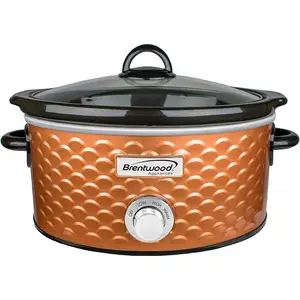 Brentwood SC-140C Slow Cooker Scallop Pattern, 4.5 Quart, Copper