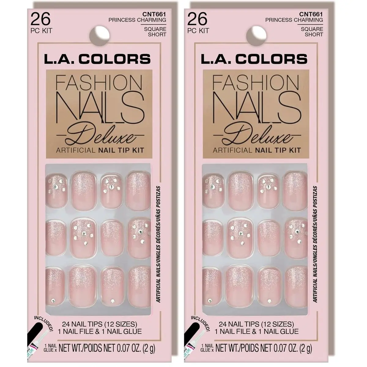 Square, Short (1 Inch) (Pack of 2)