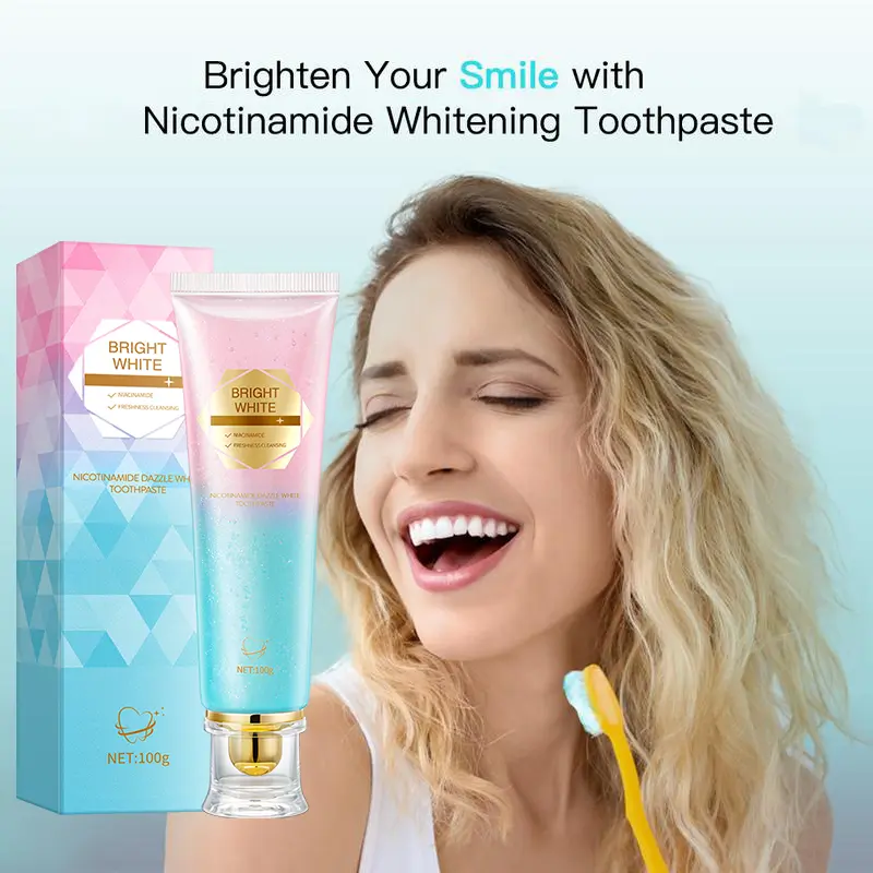 Niacinamide toothpaste aqua cool teeth whitening stain removal 100g Toothpaste Whitening Teeth Cleaner Tartar Remover Fragrance Mint Oral Peach