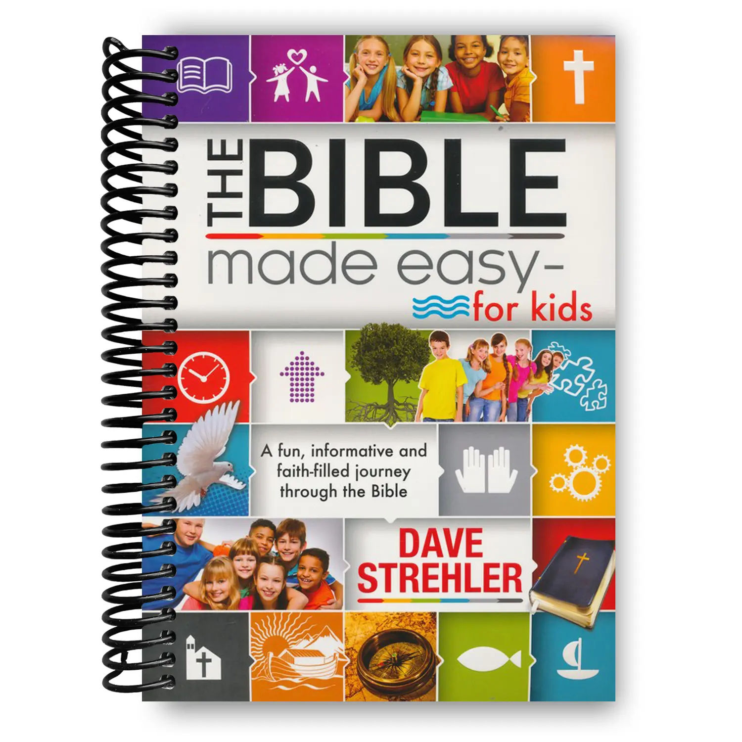 The Bible Made Easy - Kids' Spiral Bound Religion Book for Coloring, Study, Reflection, Discussions, Guides, Concepts