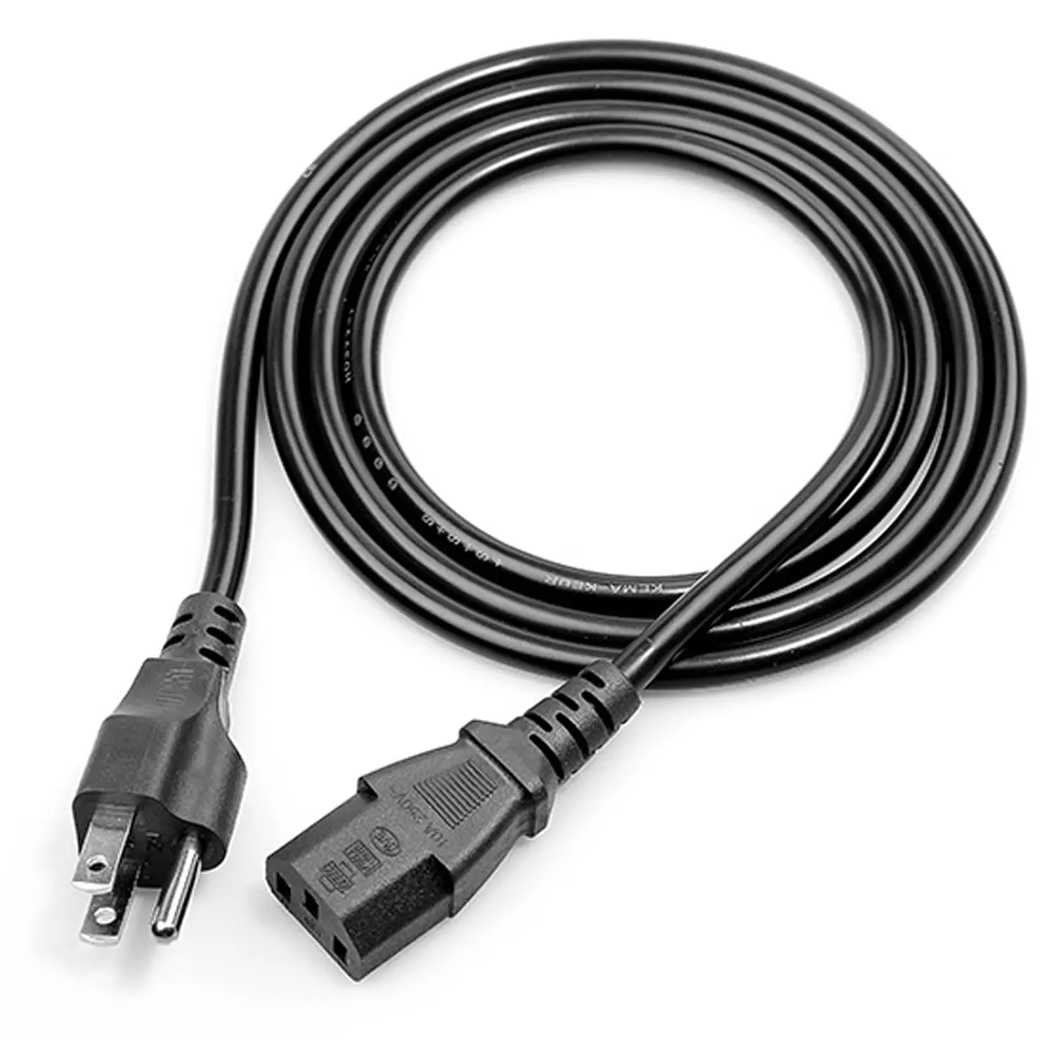 10ft 3-Prong 18AWG AC Power Cord - Thick PVC, Long Reach Universal Replacement Cable for Computer Monitors, Horizon Fitness Treadmills (Universal Fit for Superfit, BowFlex, Sole Devices)