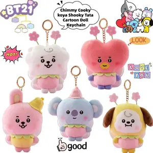 BT21 Chimmy Cooky koya Shooky Tata Creative Anime Peripheral Cartoon Keychain Personality Cute Backpack Decorative Doll Pendant