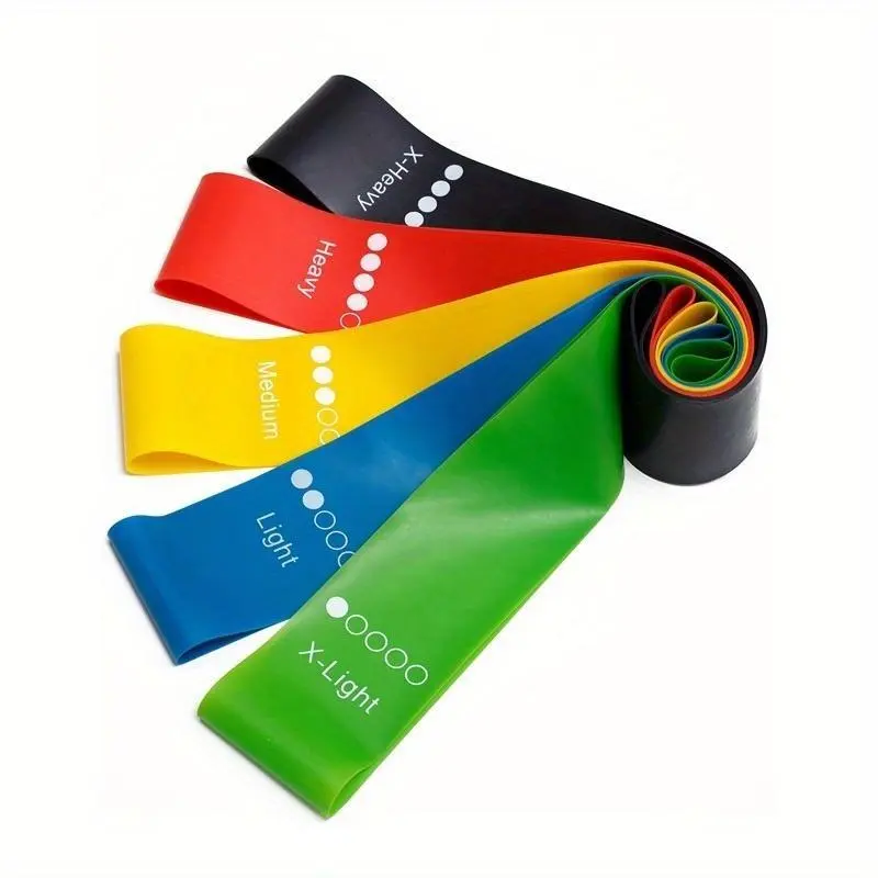 Resistance Loop Bands Set 10-45LBS 5 Color Tension Latex | Glute Workout Physical Therapy | Beginners Athletes Postpartum | Home Travel Portable Strength Exercise Bands