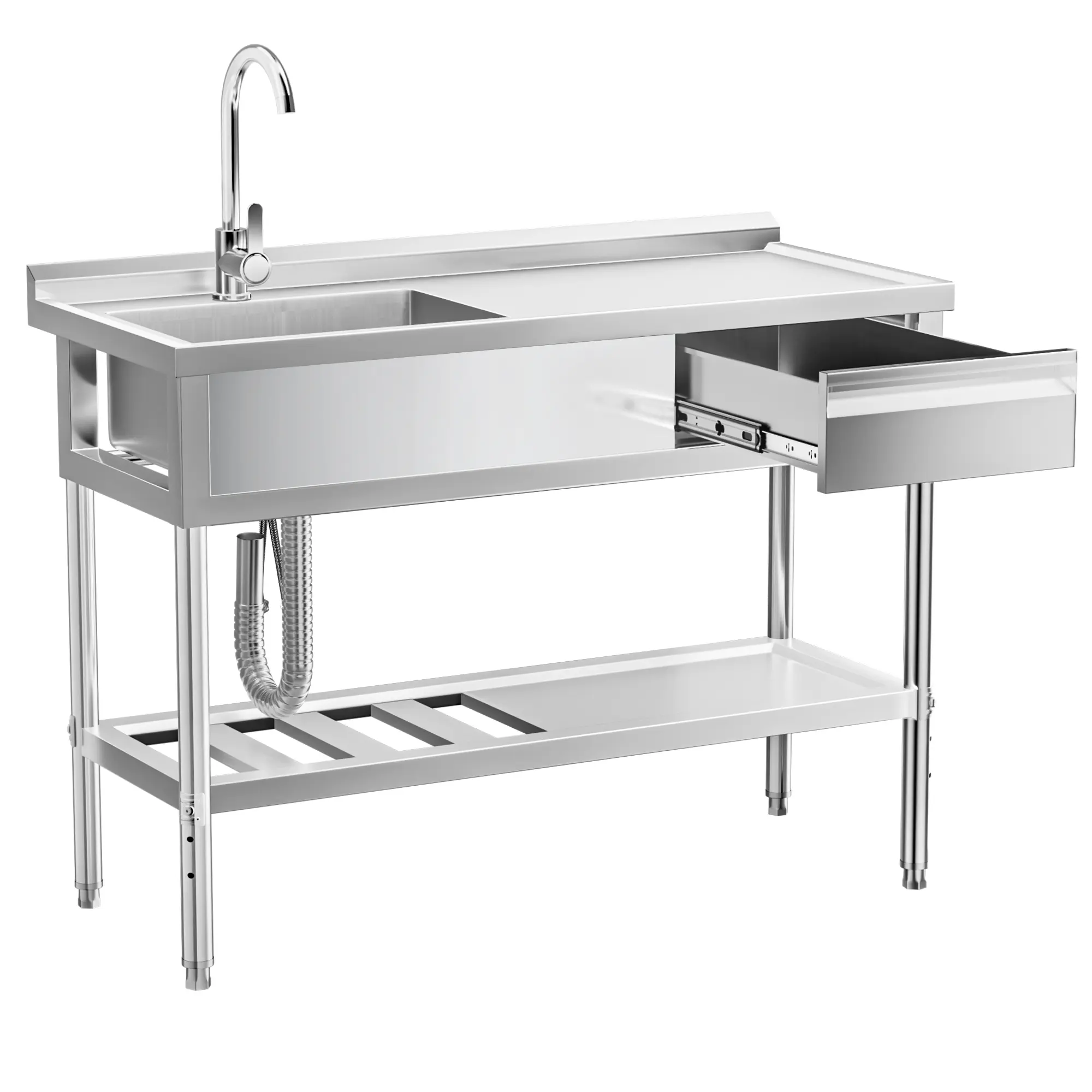 47" Sink with Right Drainboard