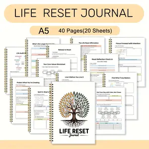 40-Page Life Reset Plan A5, Habit Redesign Sleep Hygiene Checklist Self Development Worksheets, Personal Growth & Wellness Tools