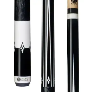 Lucasi Minimalist Midnight Black & Imitation Bone Billiards Cue - Maple Wood Construction, Low Deflection Design