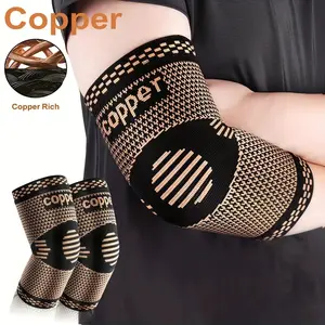 Men & Women Copper Elbow Support Sleeves, Elastic Knitted Compression Arm Sleeve Pair, Sports Accessories for Daily Use, Elbow Brace, Elbow Guard, Elbow Wraps
