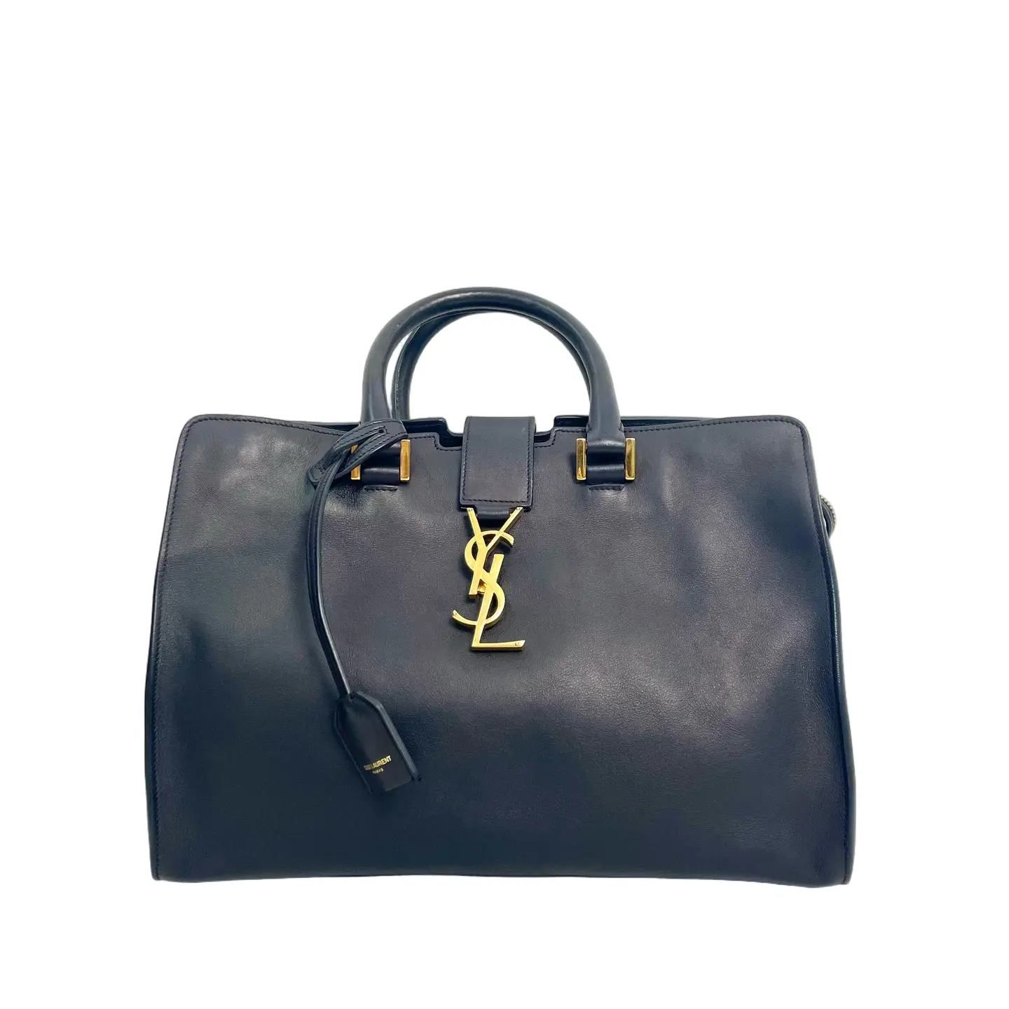 Pre-owned leather handle bag Saint Laurent Cabas YSL Tote Bag in Black with Gold Tone Hardware