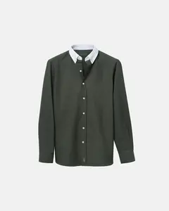 'Le Original' Hunter Green Contrast Collar Oxford Shirt