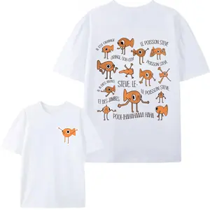 Le Poisson Steve Double-Sided T-Shirt – Funny Orange Fish Meme Shirt – Viral TikTok Inspired Tee – Il Est Orange Graphic Shirt – 2-Sided Meme Apparel
