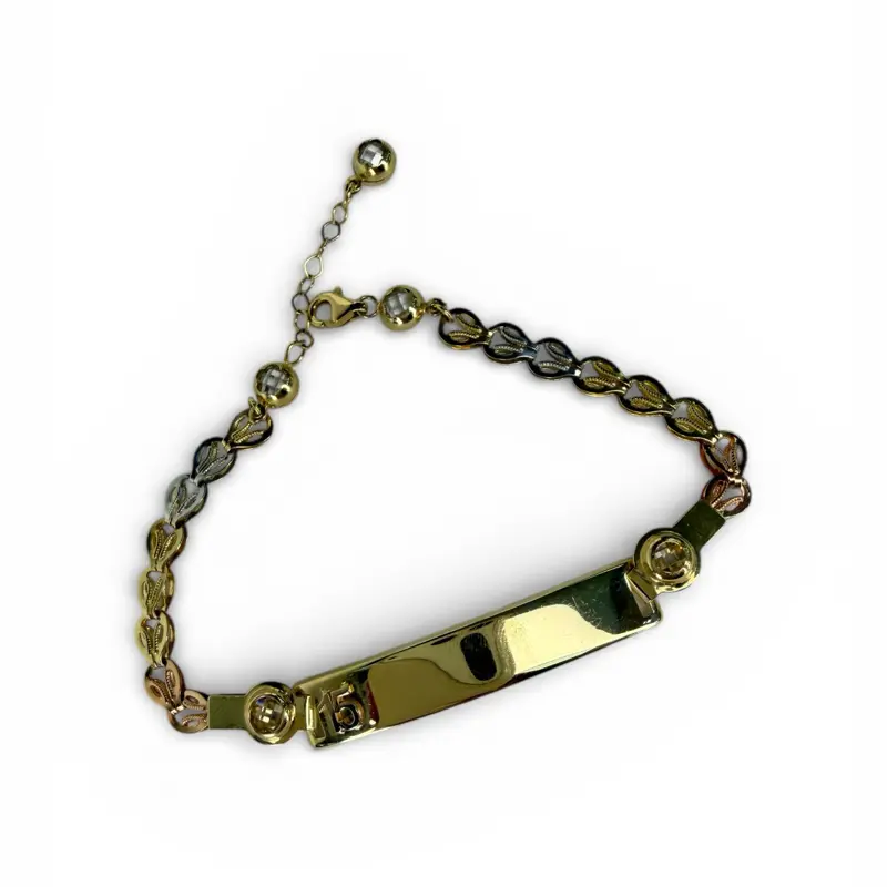 DBRG-00851 14KT 3T 15ANERA WOMEN’S ID BRACELET