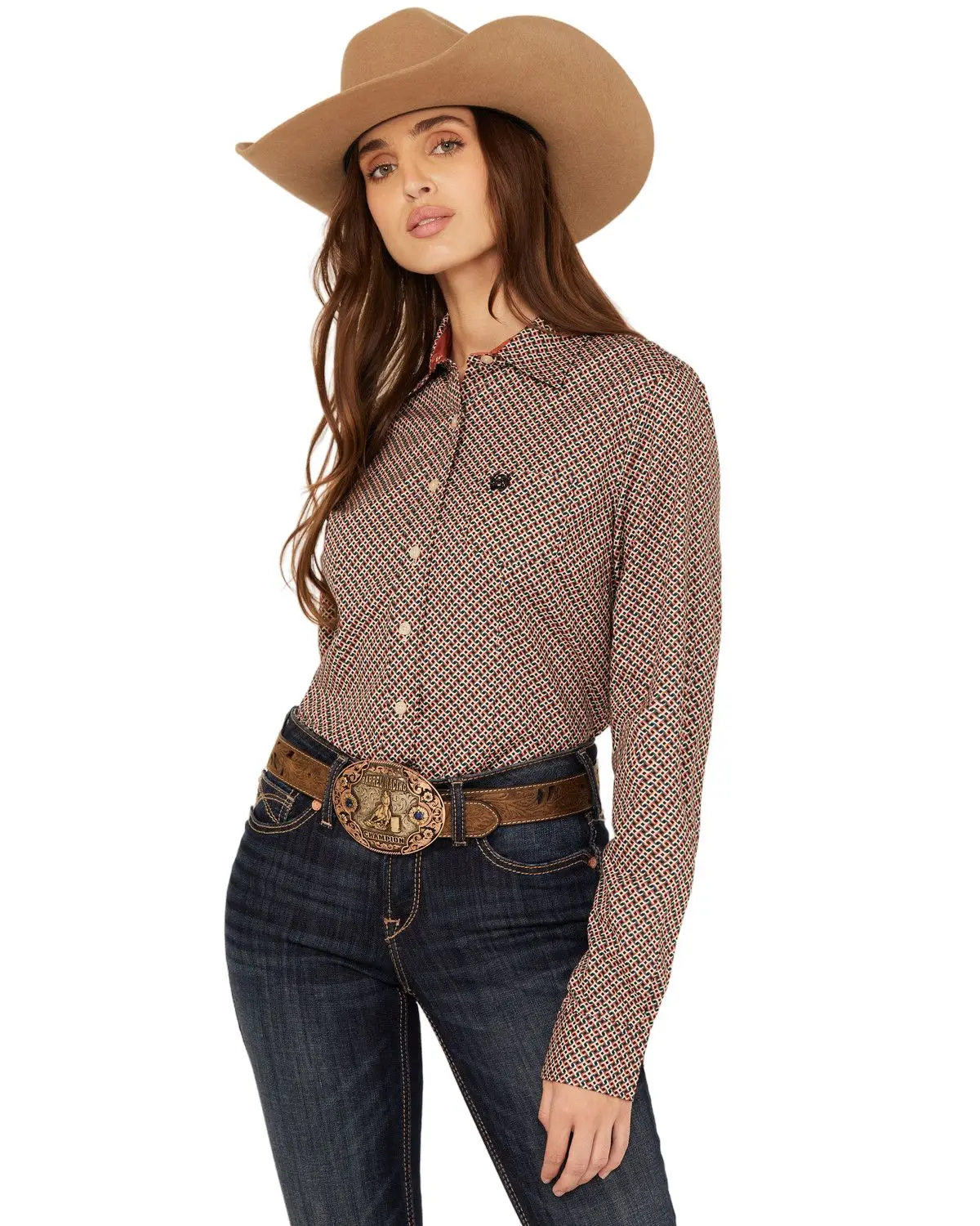 Cinch Women's Women'S Geo Print Long Sleeve Button-Down Western Shirt - Msw9164235