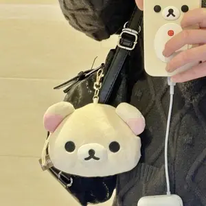 Anime Rilakkuma Expansion Wallet Purse Cartoon Bear Face Small Short Wallets Girls Cute Purses Money Clips Bag Toy gift
