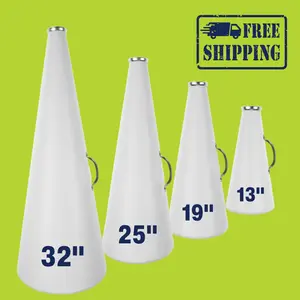 Cheerleading Megaphone 13" - 32" Plastic Loud Bold Spirit Metal Ring Handle Ideal for Sideline Chants Pep Rallies Team Entrances