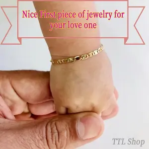 New Kids Gold Plated Bracelet - Fashion Accessory for Boys and Girls. Available in Multiple Sizes.