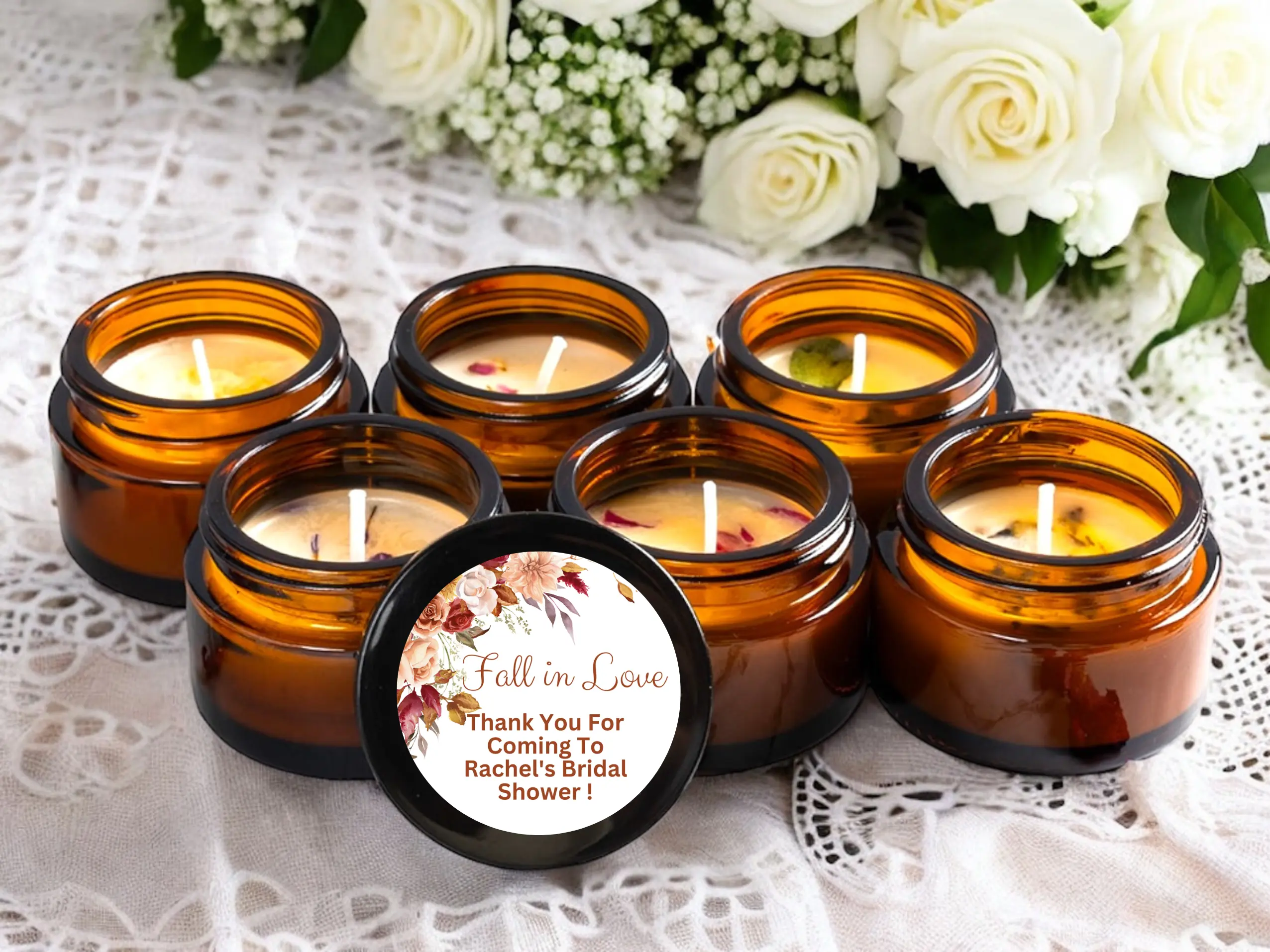 Carol Cao Wedding Candle Favors for Guests - Baby Shower Candle Favors for Guests - Thank You Gift for Events Box Decor Jar Daisy Decoration Aroma