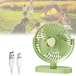 Camping Fan with LED Light - Portable Rechargeable USB Battery Fan, Wall Hanging  Fan, Small Tent Fan for Camping, Camp Fan for Tent, Ceiling Fan for Tent RV Bed, Travel & Emergency Kit Green