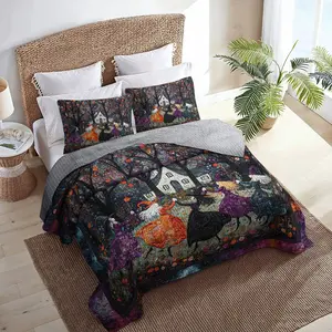 Shineful Halloween Beautiful Witchy Woman Home Bedding 3-Piece Set Soft and Lightweight for All Seasons