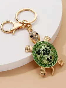 Women's Rhinestone Alloy Turtle Keychain, Realistic Ocean Animal Pendant, Perfect for Kids Activities or Gifts, Car Accessories, Bag Decor