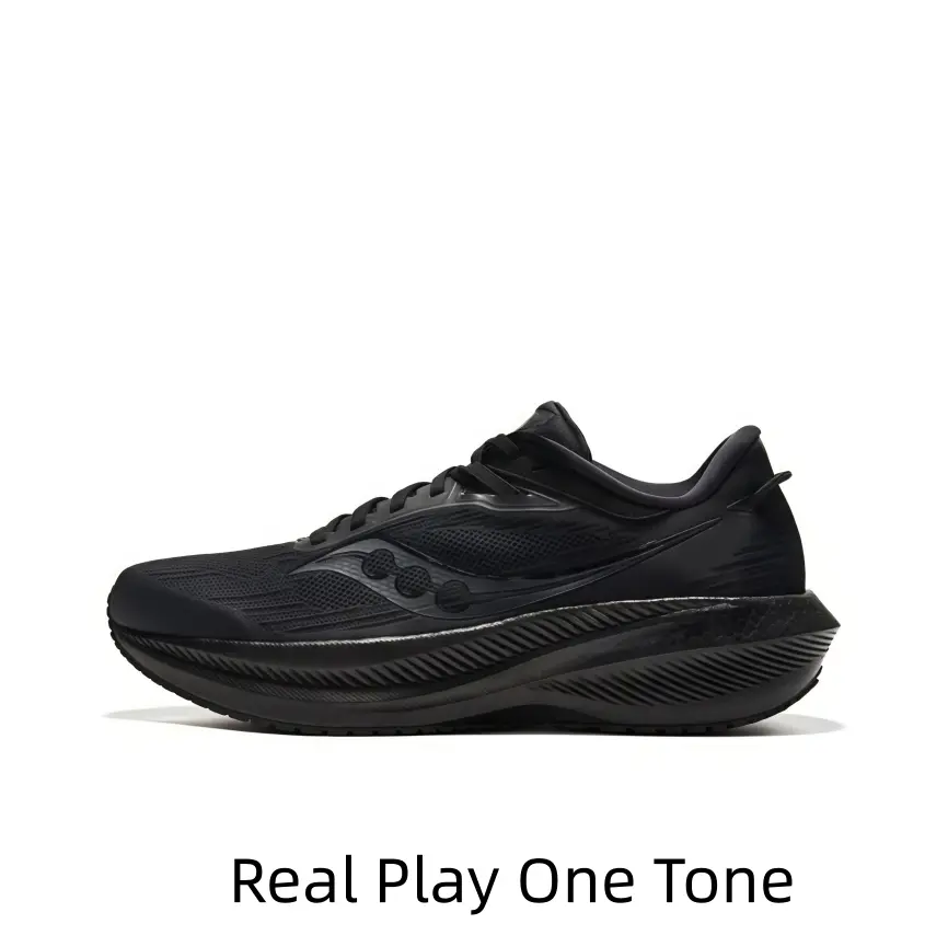 Minimalist monochrome athletic sneakers come with flexible woven fabric and layered wave cushion midsole. The slip-resistant outsole ensures safe footing, being a reliable daily pick for running, walking and all kinds of casual sports.