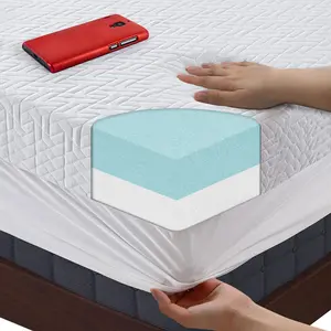 4 Inch Memory Foam Mattress Topper,Gel Mattress Pad Cover with 18'' Deep Pocket for Pressure Relief Bed Topper with Removable & Washable Cover