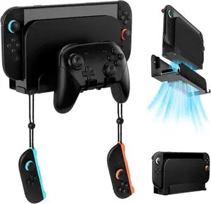 Mcbazel Metal Wall Mount Kit Compatible with Nintendo Switch 2 (2025), Organizer Bracket for NS Switch 2 Dock/JoyCon/Switch Pro, Safely Store Behind or Near TV, Black
