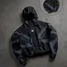 Men's Baseball Jacket High Street Streetwear Patchwork Print Windproof Coat, Fashion College Style Long Sleeve Outerwear for All Seasons