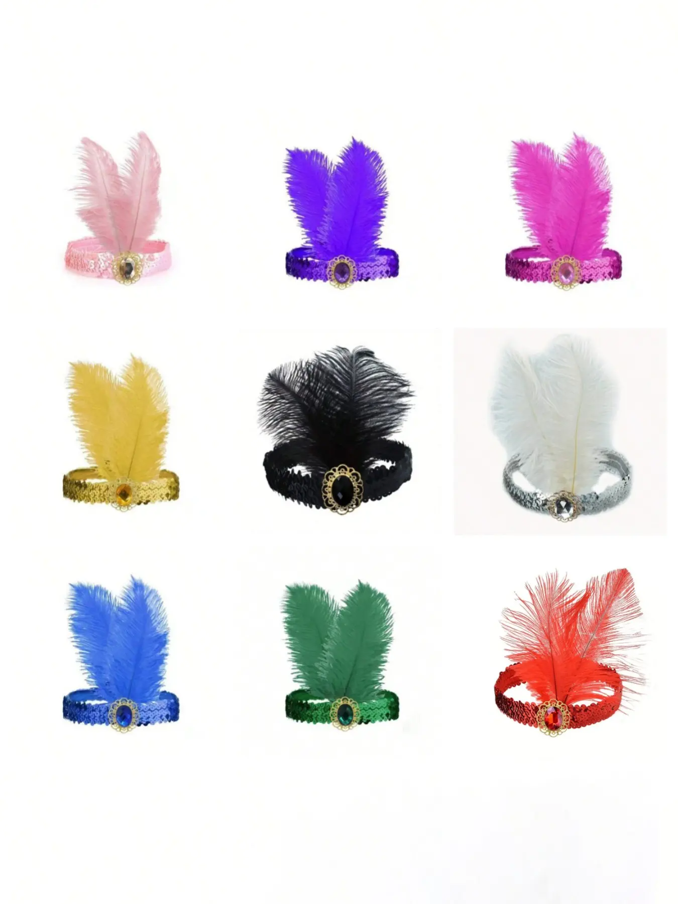 Feathered Hairband‎ Vintage Adult 1920s Flapper Feather Headband Vintage... From Bong05  main image 3