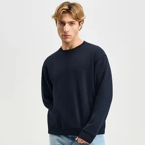 MegaT shop Men’s Midweight French Terry Crewneck Sweatshirt Soft Cotton Blend Pullover with V-Stitch