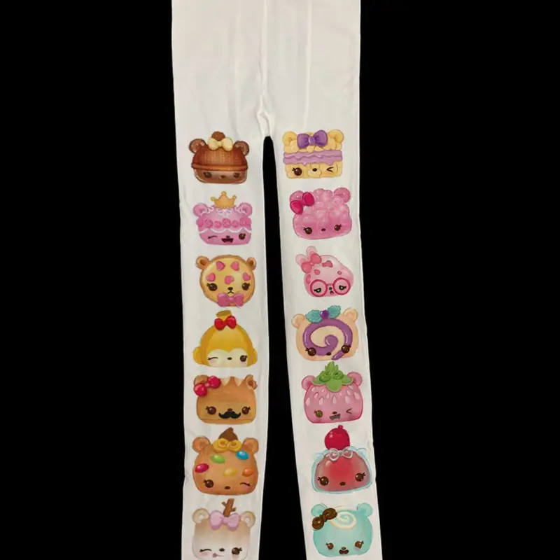Women's Y2K Style Graffiti Letter Print Socks, Slim Fit Long Stockings for Cosplay & Daily Wear, Kawaii 2000s Emo Fashion, Vintage Style Socks