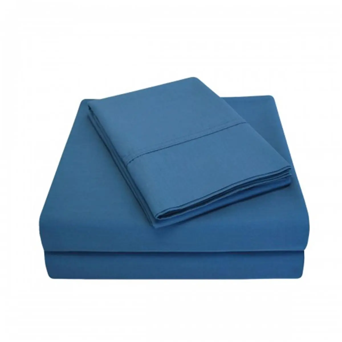 212 MAIN Queen 4-Piece Bedsheet Set - 300 Thread Count Cotton Percale Weave, Fully Elastic Fitted Sheet for Mattress Fit, Solid Navy Blue Bed Linens, Bedsheet Sets
