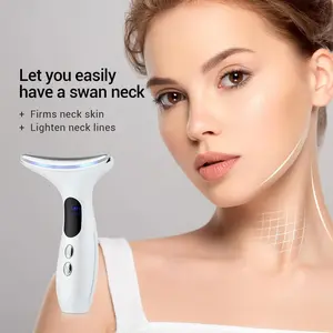 Facial and neck massager for skincare, multifunctional electric slimming beauty device, suitable for home use, for facial and neck care, white