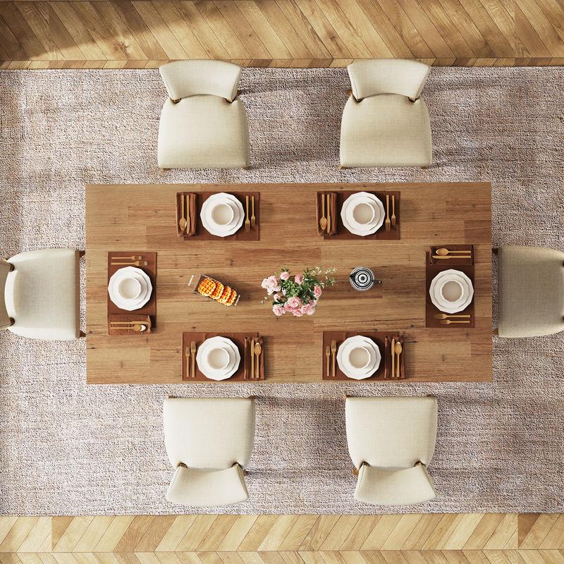 Tribesigns 63-inch Dining Table for 4-6, Farmhouse Kitchen Table with Large Tabletop, Rectangular Dinner Eating Table for Dining Room, Living Room