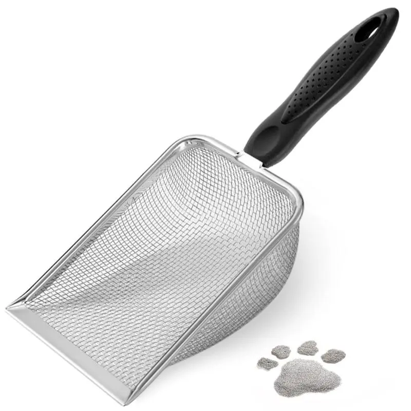 ✨ Catches What Others Miss! Fine Mesh Sifter Scoop | Removes Tiny Clumps, Deep Clean Metal Shovel, No More Smelly Box