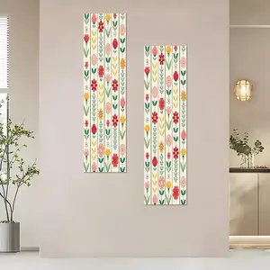 Floral Pattern Wall Art, 2 Counts/set Boho Style Wall Decor, Wall Hanging Decor for Home Living Room Bedroom, Home Decor, Ornaments, Boho Floral Print