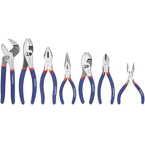 7-piece Pliers Set with Groove Joint, Long Nose, Slip Joint, Linesman, and Diagonal Pliers for DIY & Home Use