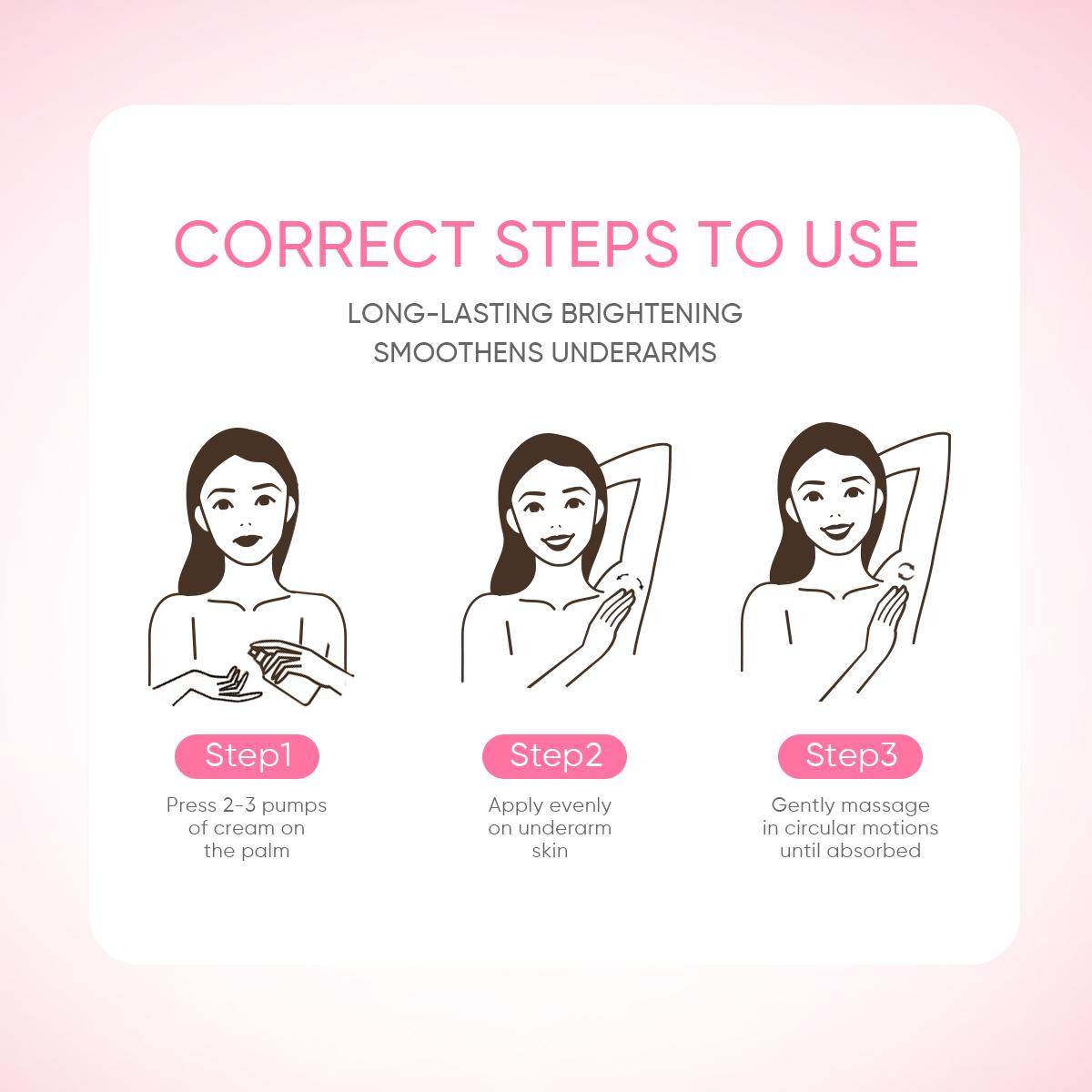 GMEELAN Sakura Gluta Underarm Cream 30G with 50X Sakura Pearl Capsules for Brightening & Hydrating Skin Repair Moisturizer