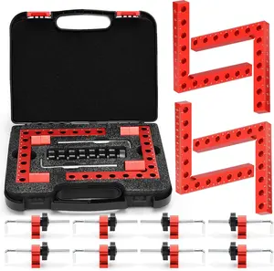 Corner Clamp 90 Degree 4 Pack, Woodworking Right Angle Clamps, Aluminum Alloy Clamping Squares, Precision Positioning Clamp for Picture Frames, Cabinets, Boxes, Drawer Assembly Tools