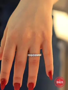 S925 Sterling Silver Fashion Artificial Zirconia Ring, Stackable Ring, Fashion Jewelry for Party, Daily Clothing Decor, Trendy All-match & Exquisite Jewelry for Birthday Gift