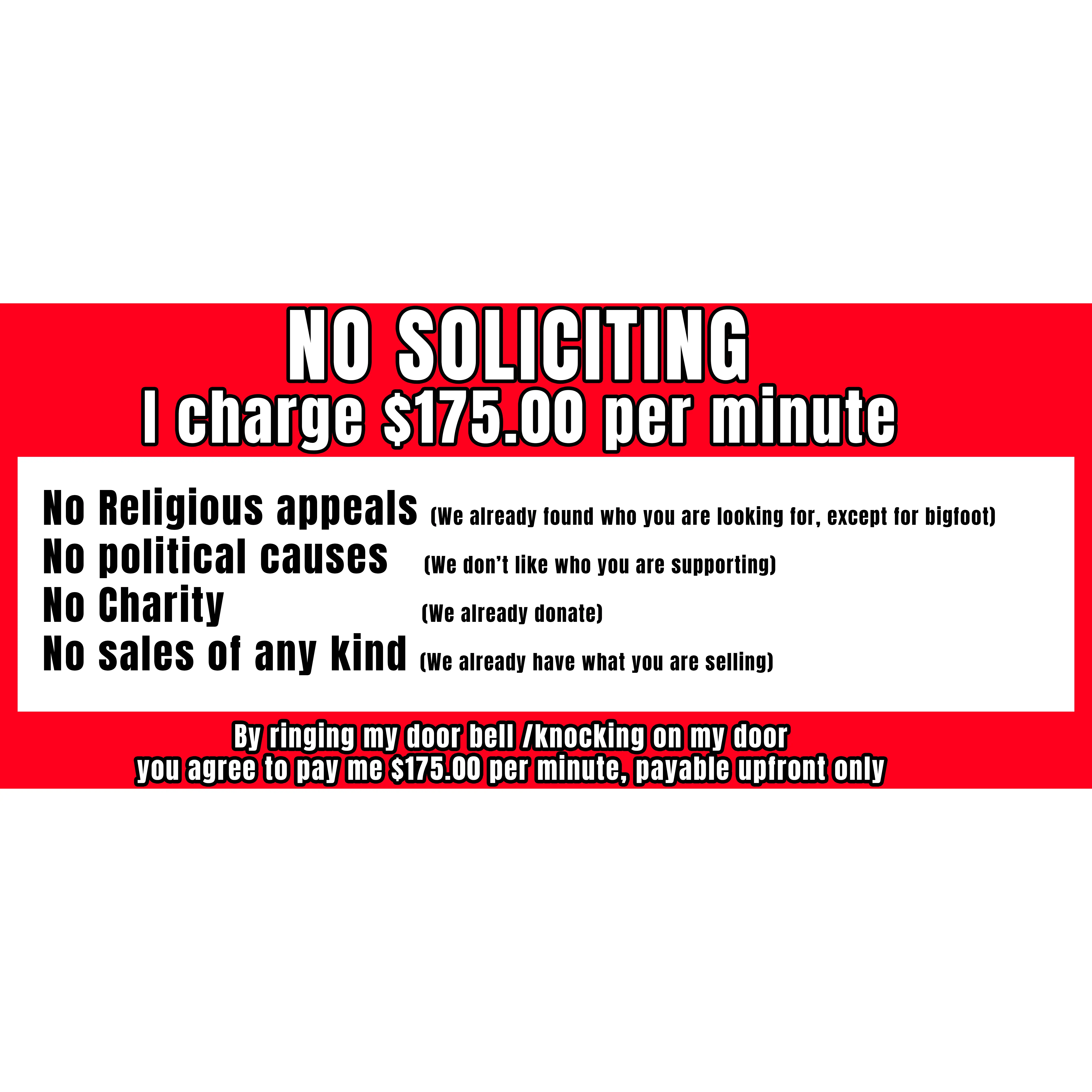 NO SOLICITING STICKER
