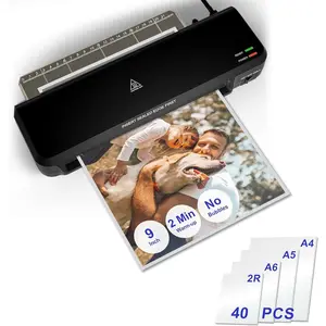 Laminator Machine with 40 Laminating Sheets, 9 inch Laminating Machine Hot & Cold with 2-Min  Warm Up, A4 Thermal Laminator for  School Office, Anti-Jam