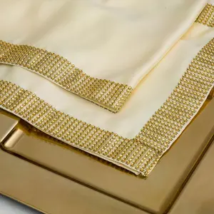 BLOWOUT Gold Diamond Sequin Concave Mesh Table Runner (12 x 72)
