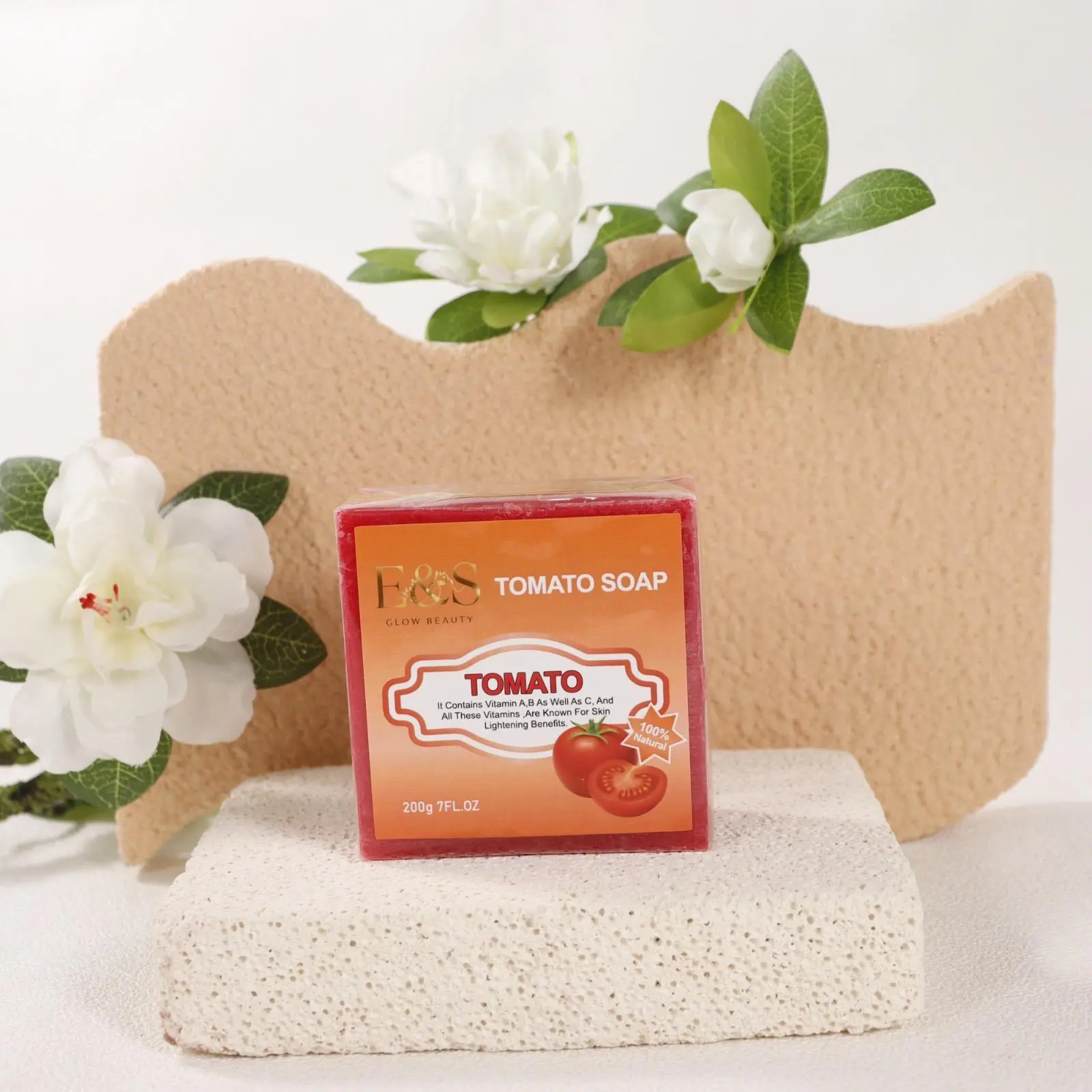 E&S Glow Beauty Tomato Soap Bar 200g – Gentle Cleansing for Face & Body