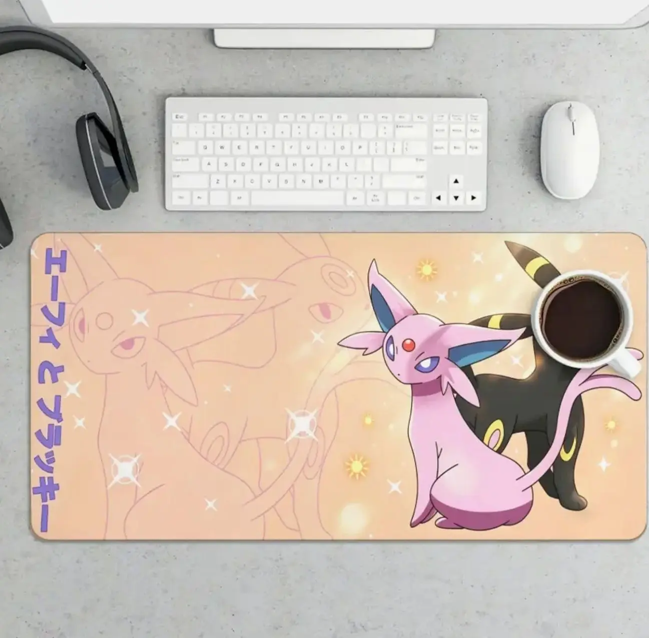 Espeon and Umbreon Pink Black Eeveelution Gaming Mouse Pad